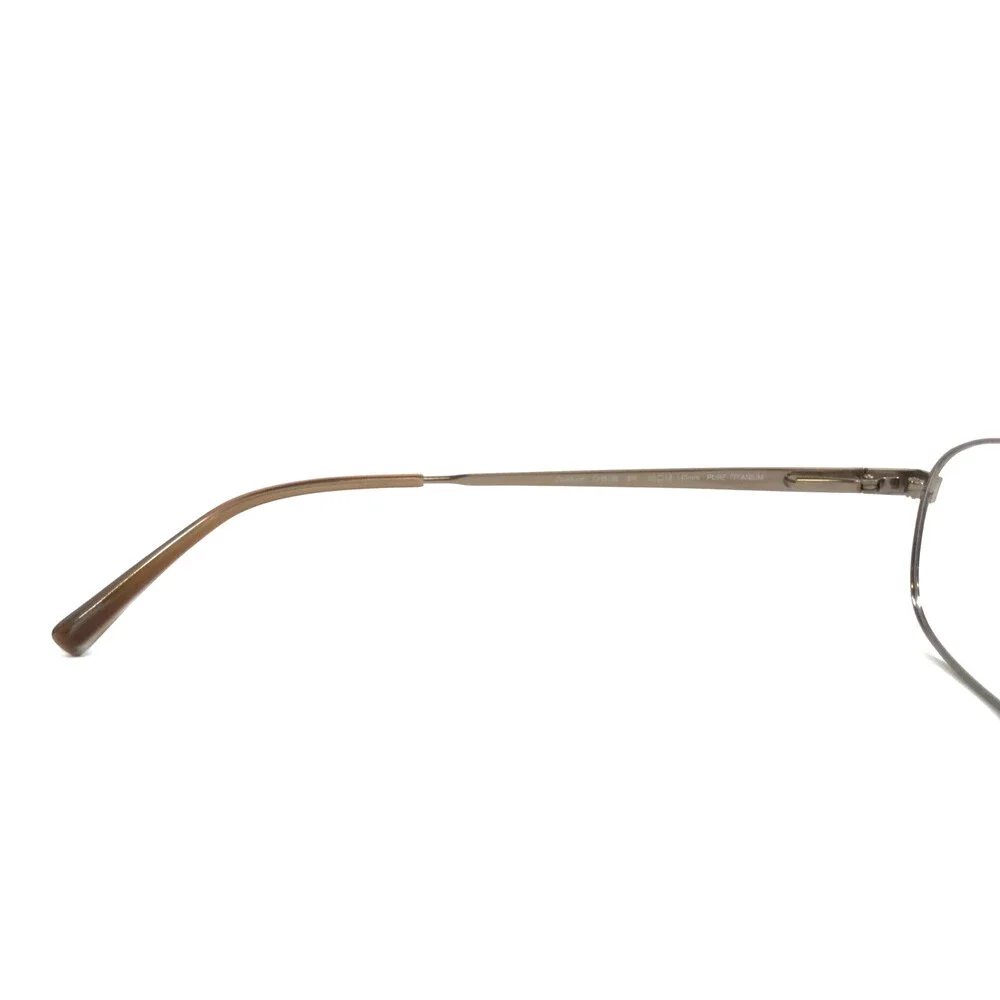 Charmant Eyeglasses Frames CH8186 BR Brown Rectangle Wire Rim Titanium 55-18-145